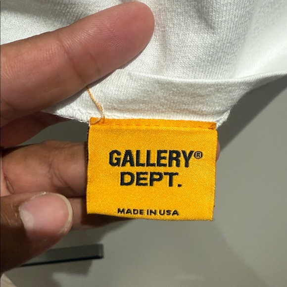 Gallery Dept White Tee with Black Logo - Picture 4 of 4